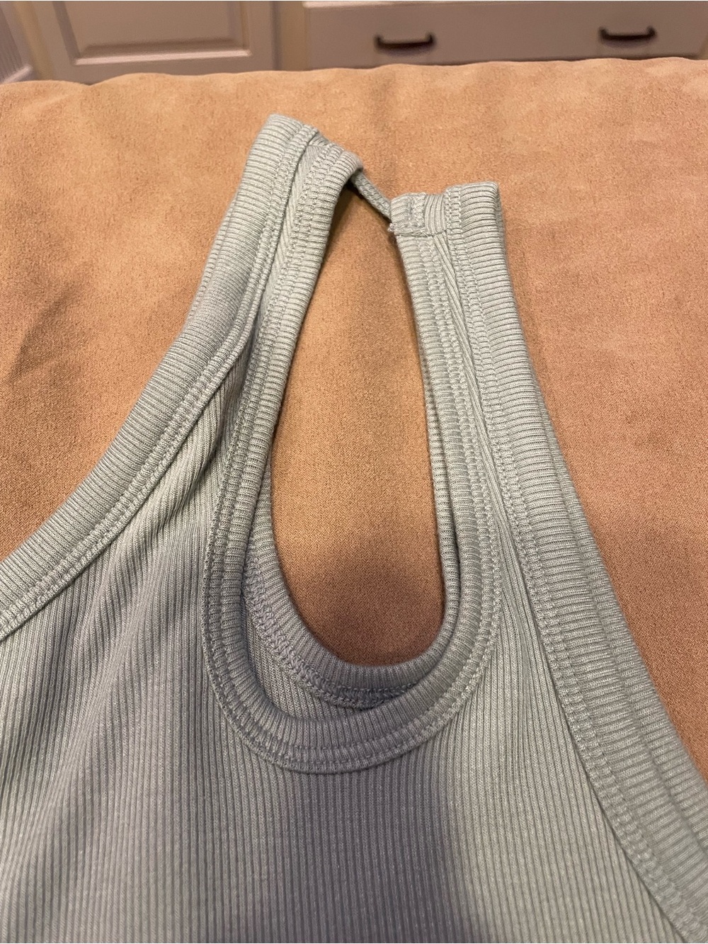 Old Navy Asymmetrical One-Shoulder Ribbed Tank Top - Black & Light green - Picture 8 of 9